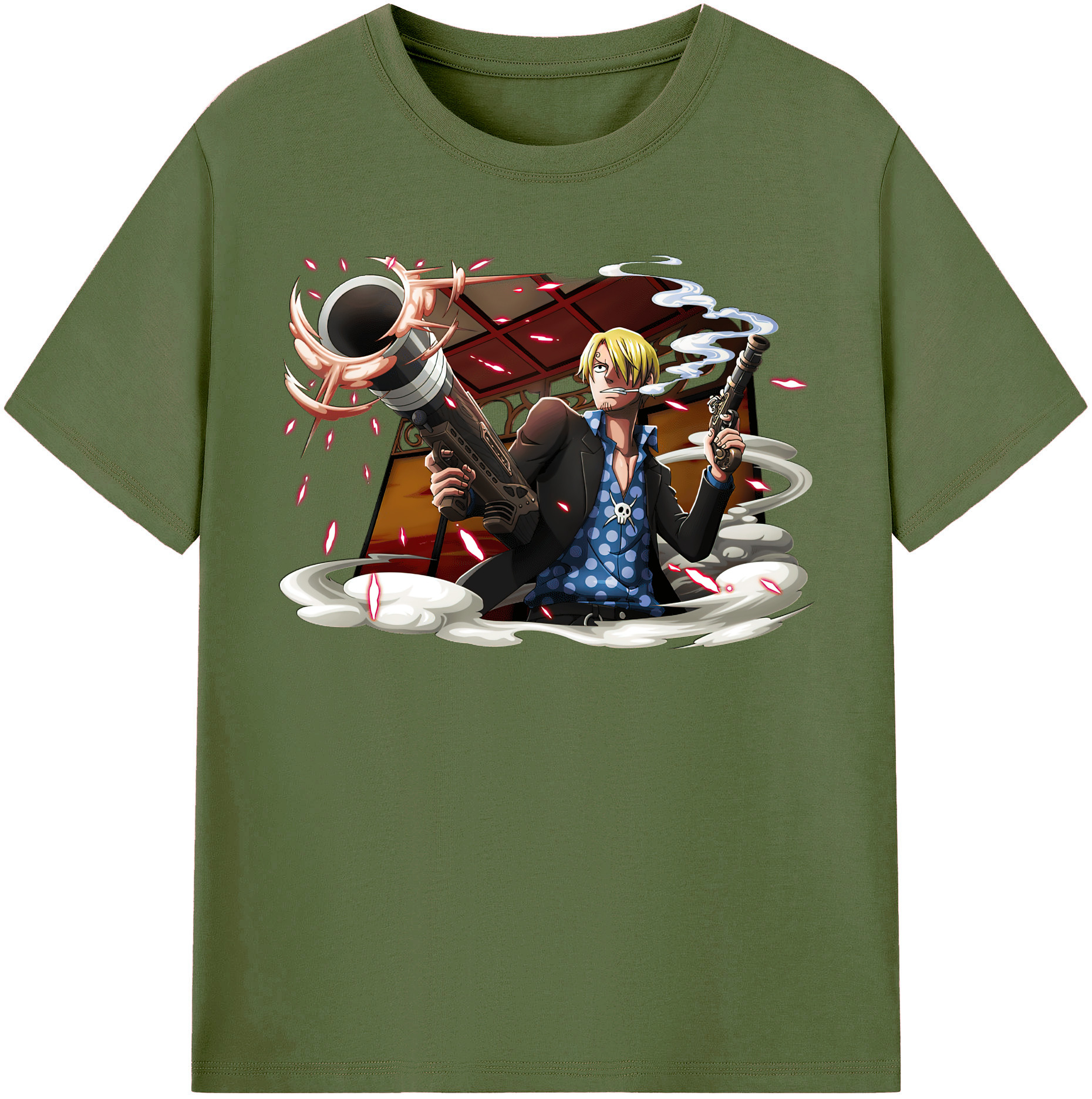 ワンピース サンジ ONE PIECE Sanji 綿100％半袖Tシャツ（フロントプリント）